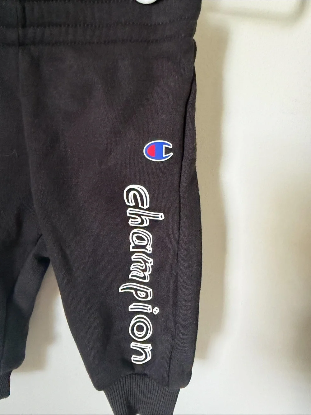 Champion Boys 6-9M 2pc Blue Logo Hoodie & Black Fleece Pants Set